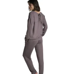 Guimauve - t-shirt manches longues fluide gris en viscose