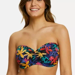 Haut de bain bandeau mousse avec armatures noir