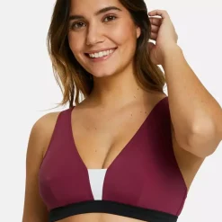 Haut de bain triangle sans armatures violet