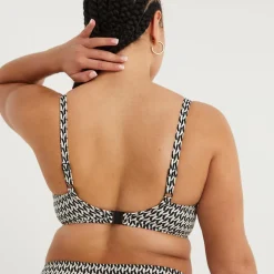 Haut de maillot de bain - Noir avec Motif