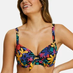 Haut de maillot de bain avec armatures - Noir Floral
