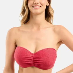 Haut de maillot de bain bandeau mousse armatures - rose