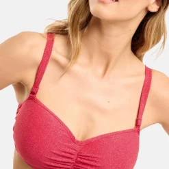 Haut de maillot de bain bandeau mousse armatures - rose