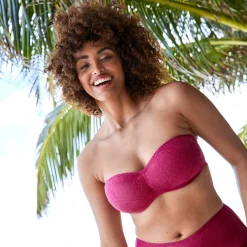 Haut de maillot de bain bandeau mousse armatures - rose