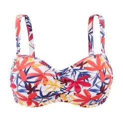 Haut de maillot de bain bandeau mousse avec armatures - Blanc Floral