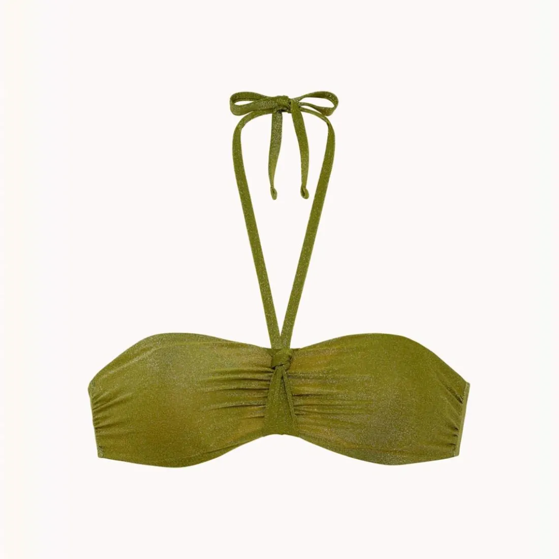 Haut de maillot de bain bandeau à nouer Comporta vert