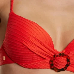 Haut de maillot de bain coques push up rouge Rivage