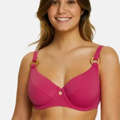 Haut de maillot de bain emboitant avec armatures - Rose
