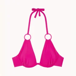 Haut de maillot de bain foulard à armatures - Rose