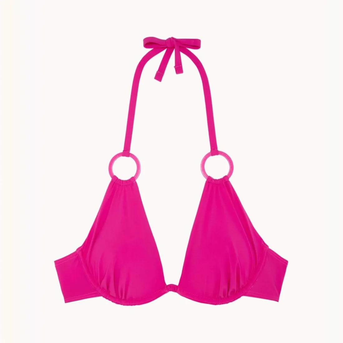 Haut de maillot de bain foulard à armatures - Rose