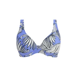 Haut de maillot de bain triangle - Bleu fleurie