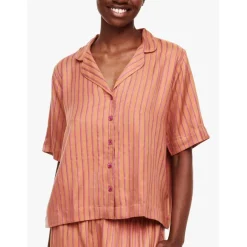 Haut de pyjama - Chemise à manches courtes - Orange Femilet - ANNA en viscose