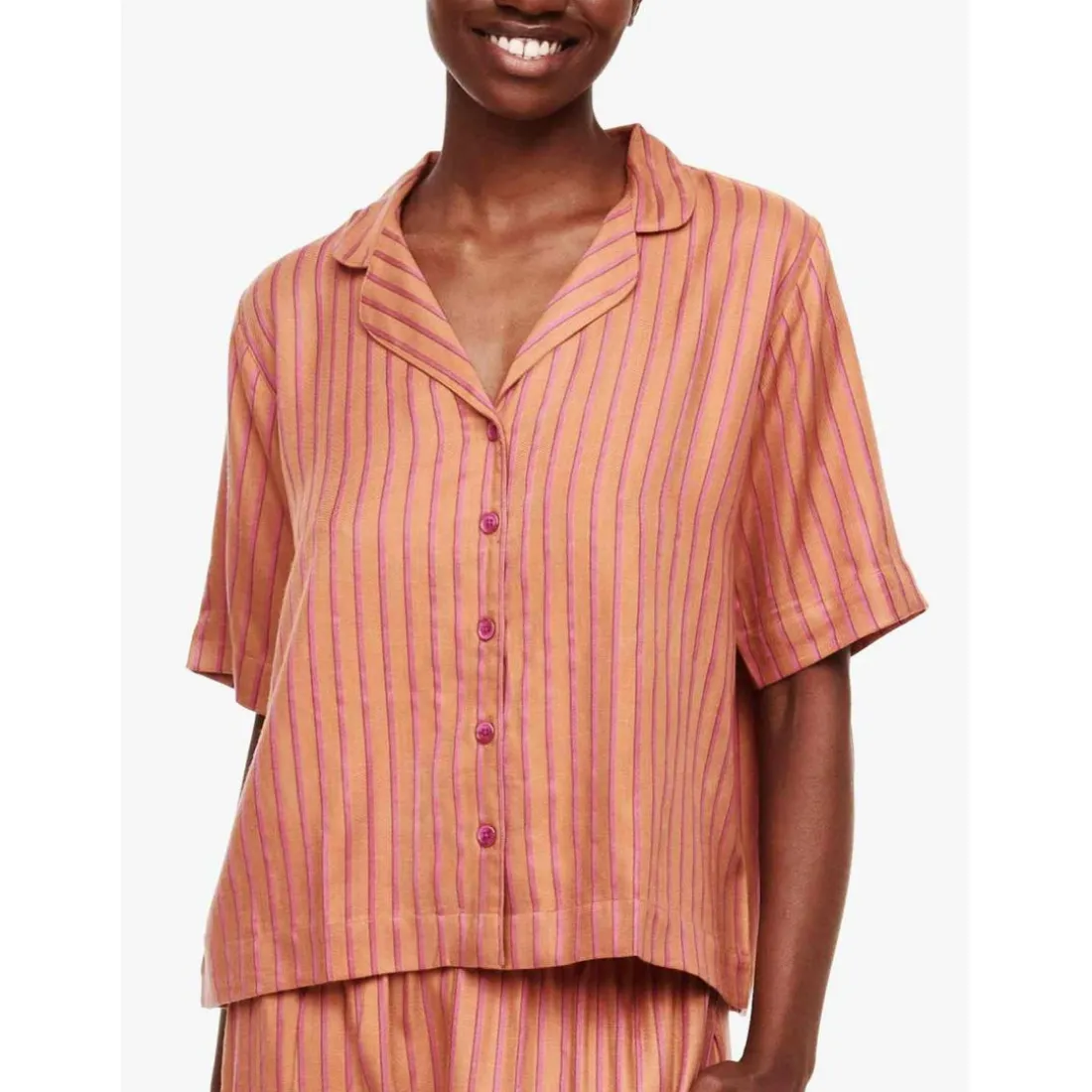 Haut de pyjama - Chemise à manches courtes - Orange Femilet - ANNA en viscose