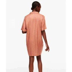 Haut de pyjama - Chemise Longue à manches courtes - Orange Femilet - ANNA en viscose