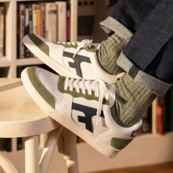 HAZEL BASKETS LEATHER SUEDE blanc en cuir
