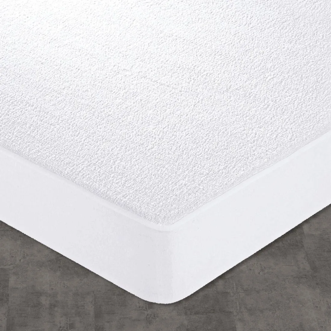 Housse alèse bouclette IMPERMEABLE STANDARD blanc