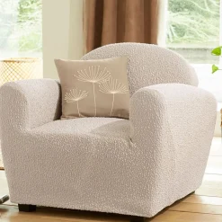 Housse bi-extensibles pour fauteuil et canapé ROC H beige crème
