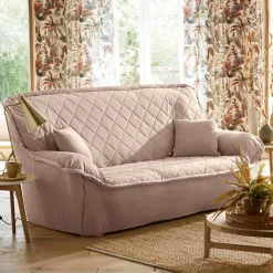 Housse de canapé en microfibre - Beige sable