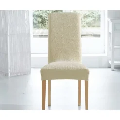 Housse de chaise extensible tissage en relief Becquet - Beige