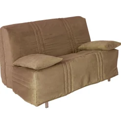 Housse de clic-clac KEVA SUEDINE 2 places beige