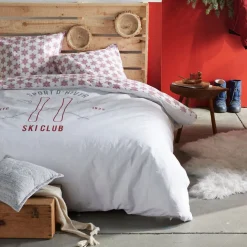 Housse de couette + 2 taies d'oreiller 63x63 coton HORS PISTE Ski