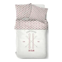 Housse de couette + 2 taies d'oreiller 63x63 coton HORS PISTE Ski