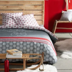 Housse de couette + 2 taies d'oreiller 63x63 coton HORS PISTE Cerf