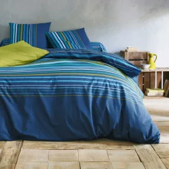 Housse de couette coton JASPE - bleu
