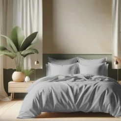 Housse de couette coton TERTIO® - Bleu Glacier