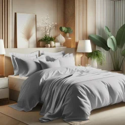 Housse de couette coton TERTIO® - Bleu Glacier