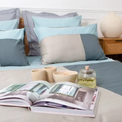 Housse de couette coton TRIO - bleu