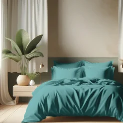 Housse de couette Coton TERTIO® - Vert émeraude
