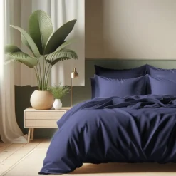 Housse de couette coton TERTIO® - Bleu Indigo