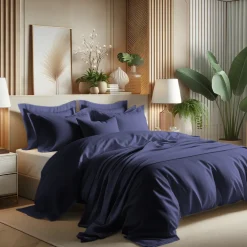 Housse de couette coton TERTIO® - Bleu Indigo