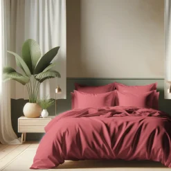Housse de couette coton TERTIO® - Vieux Rose