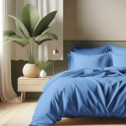 Housse de couette coton TERTIO® - Bleu Azur