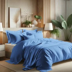 Housse de couette coton TERTIO® - Bleu Azur