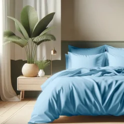 Housse de couette coton TERTIO® - Bleu Lagon