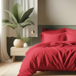 Housse de couette Coton TERTIO® - Rouge Carmin