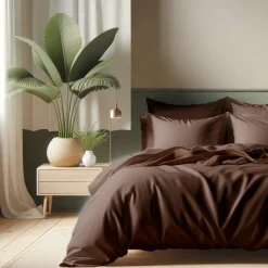 Housse de couette coton TERTIO® - Chocolat