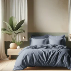 Housse de couette coton TERTIO® - Bleu Orage