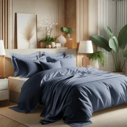Housse de couette coton TERTIO® - Bleu Orage