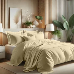 Housse de couette coton TERTIO® - Beige Ficelle