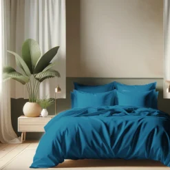 Housse de couette coton TERTIO®- Bleu Canard