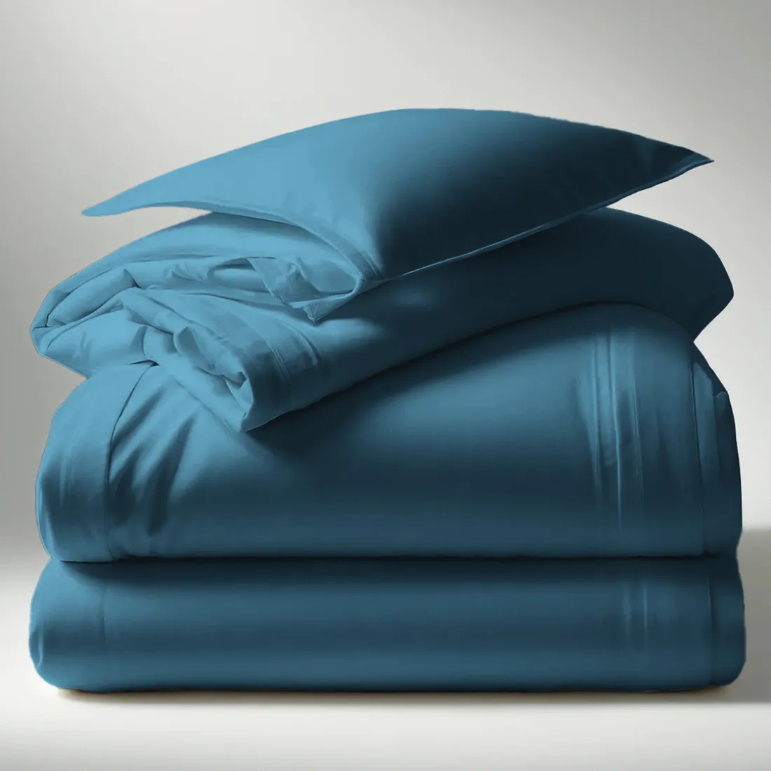Housse de couette coton TERTIO®- Bleu Canard