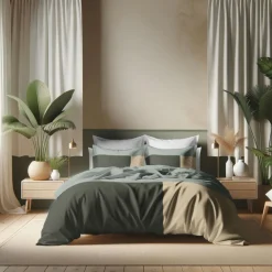 Housse de couette en Coton TRIO-Lichen