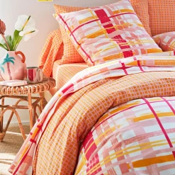 Housse de couette en coton ACIDULEE carreaux graphiques multicolore