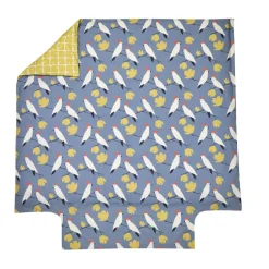 Housse de couette en percale de coton LOVE BIRDS Denim