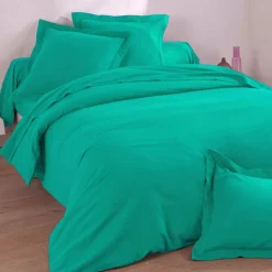 Housse de couette FLANELLE UNIE Lauréat vert jade