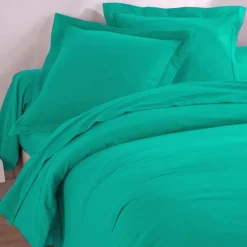 Housse de couette FLANELLE UNIE Lauréat vert jade